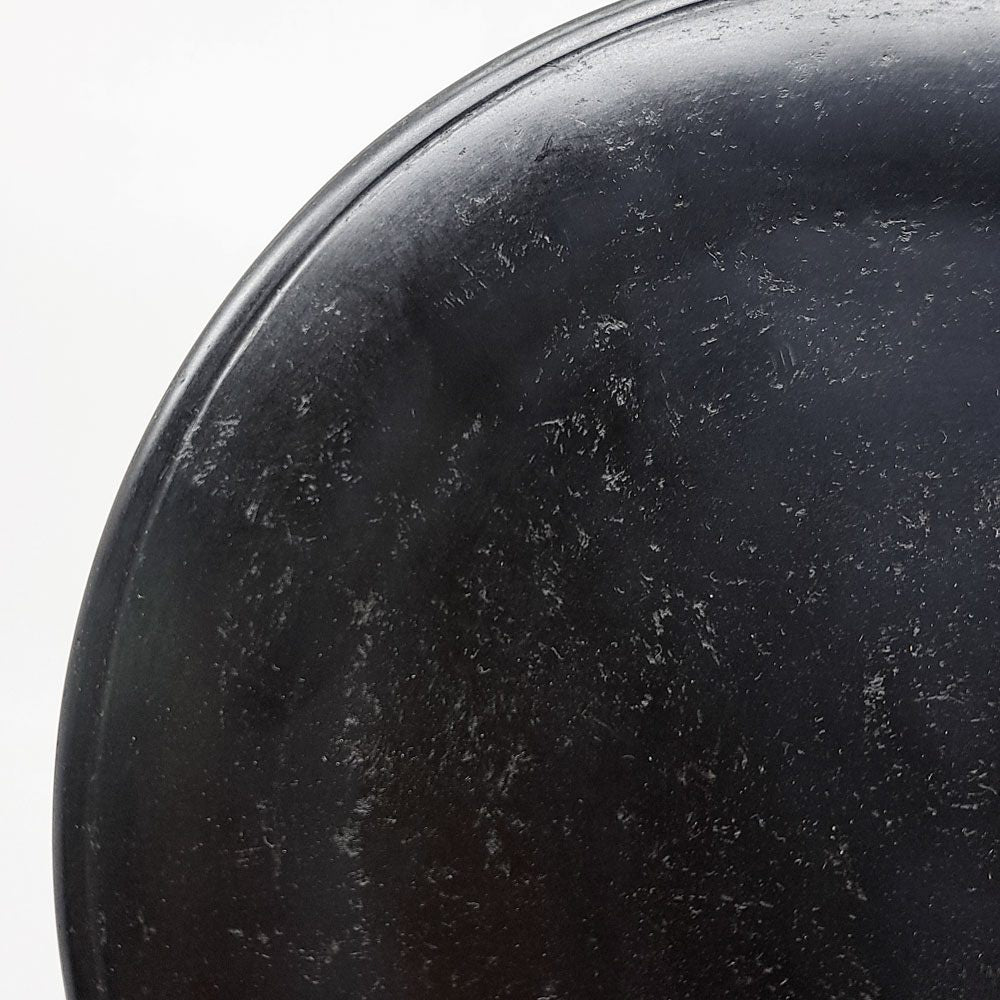 杉田明彦 リム皿 小 木製プレート Φ22cm 欅 漆器 黒 現代作家 B ●