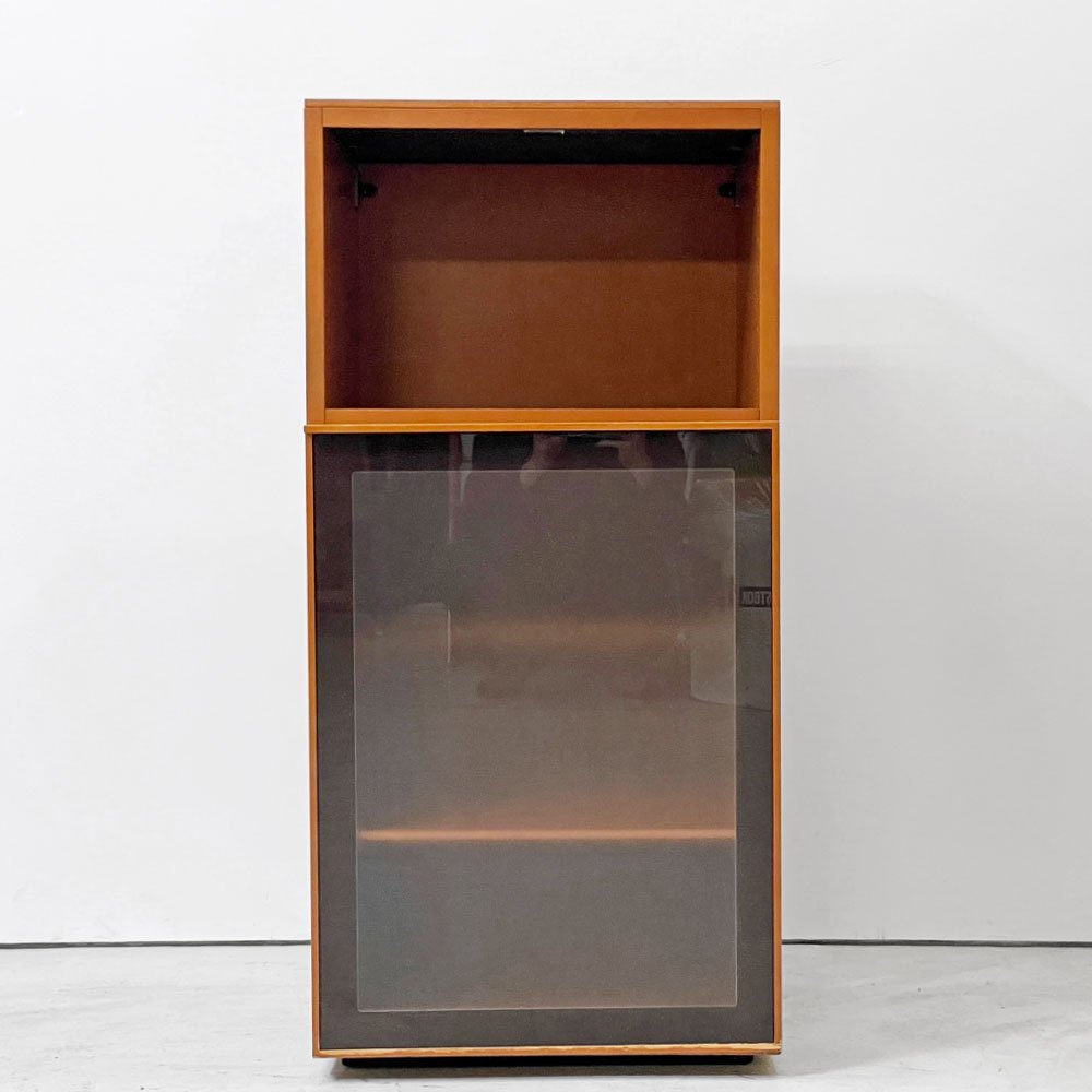 アルフレックス arflex コンポーザー COMPOSER キャビネット チェリー色 スリムキャビネット 棚板一枚付属 ガラス扉 ナチュラルモダン ●