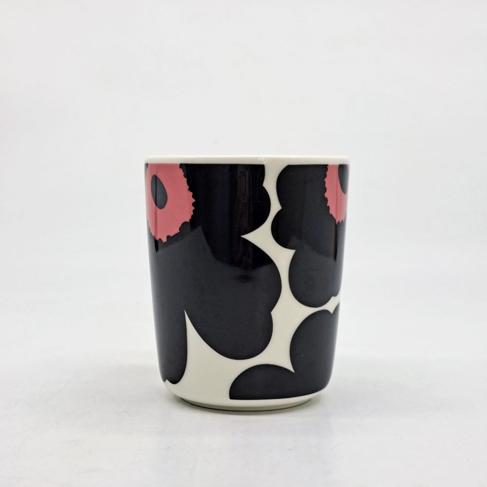 マリメッコ marimekko ウニッコ UNIKKO マグカップ コップ 250ml ブラック×ピンク マイヤ・イソラ Maija Isola 2015年 日本限定カラー 廃番 A ●