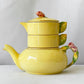 ロイヤルウィントン Royal winton ティーフォーワン Tea for One イエロー・ローズバッド Yellow Rosebud スタッキングティーポット ティーカップ クリーマー UKビンテージ 英国食器 希少 ◇