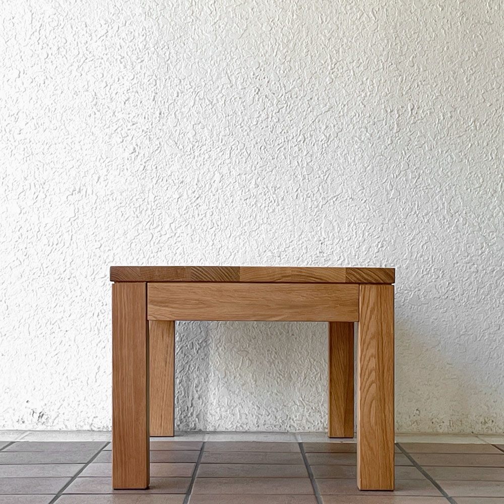 無印良品 MUJI オーク材 無垢材天板 リビングテーブル ローテーブル W90cm ナチュラル ◇