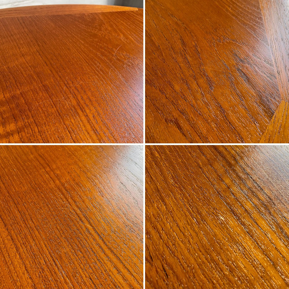 デンマークビンテージ Danish Vintage チーク材 エクステンション ダイニングテーブル ラウンド/ オーバル 伸長式 北欧家具 ♪