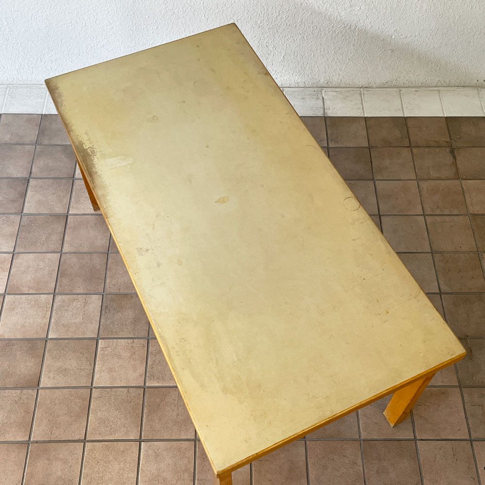 アルテック artek ビンテージ 81A ダイニングテーブル リノリウムトップ アルヴァ・アアルト Alvar Aalto フィンランド 北欧家具 ◇