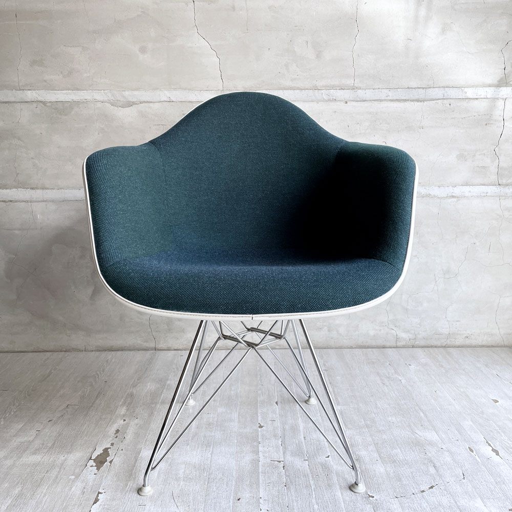 ハーマンミラー Herman Miller アームシェルチェア モダンファニチャーセールス FRP アプホルスター ファブリック張り替え済み エッフェルベース イームズ ビンテージ ♪