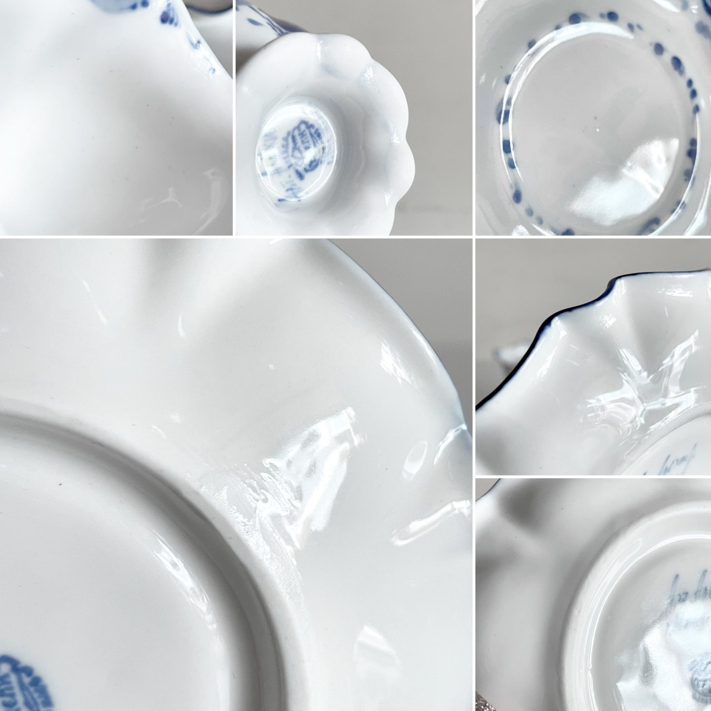 グジェリ陶器 カップ＆ソーサー C&S コバルトブルー 藍色 ホワイト ロシア C ■