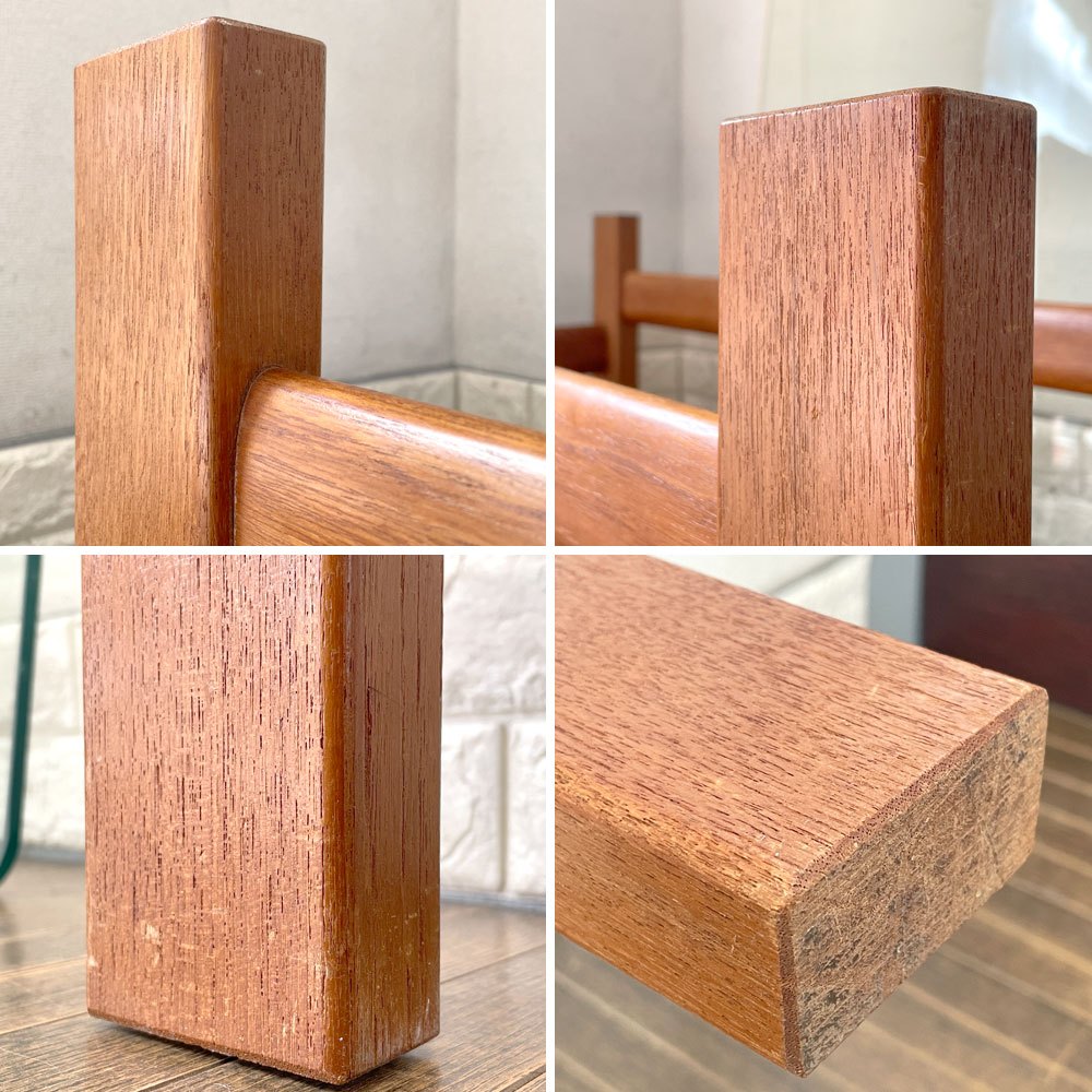 ジャパンビンテージ Japan Vintage チーク材 × ガラス センターテーブル ローテーブル W122cm 北欧スタイル ◎