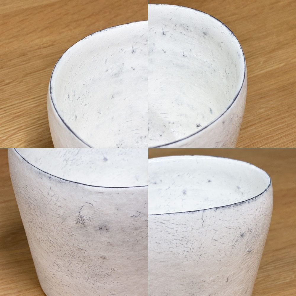 横山拓也 粉引 花入 鉢 Ｈ8.9cm 現代作家 ◎