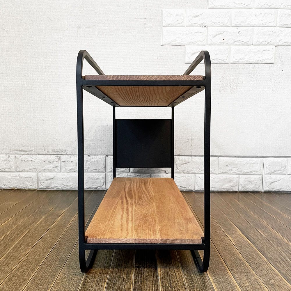 モモナチュラル MOMO Natural ストゥーラ STURE SIDE TABLE OAK BK サイドテーブル ブラック W73cm オーク材 スチールフレーム 定価￥29,000- ◎