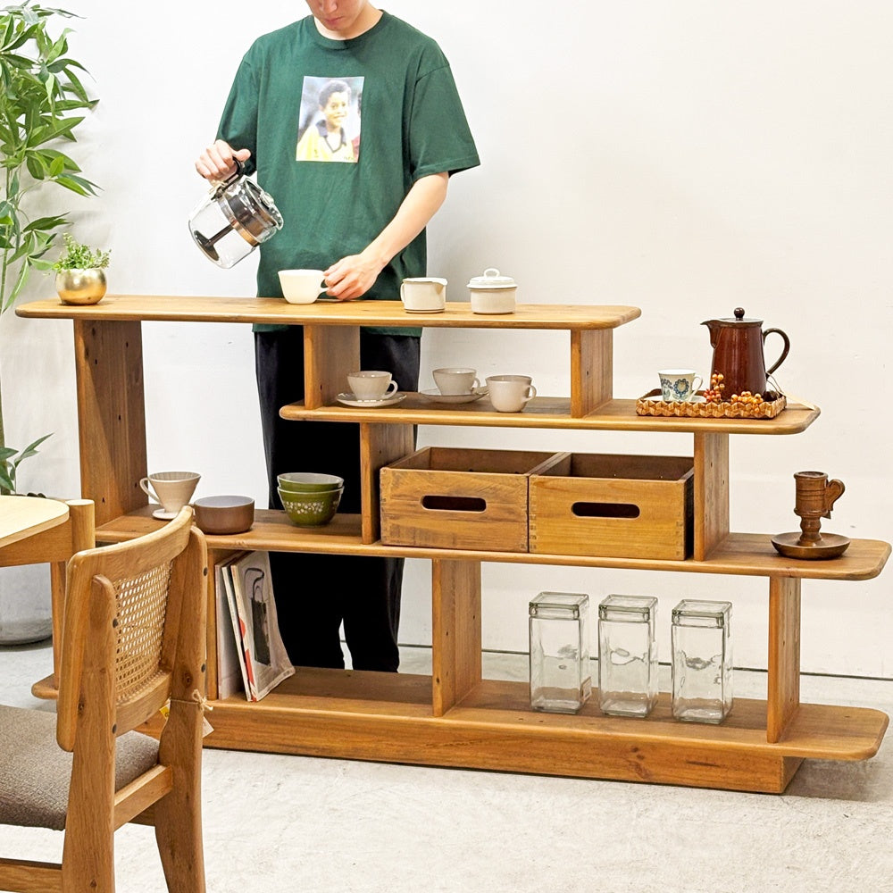 アクメファニチャー ACME Furniture ポカテロ POCATELLO SHELF-2018 パイン無垢材 オープンシェルフ 本棚 飾り棚 抽斗2杯 参考価格132,000円 廃盤希少 ●