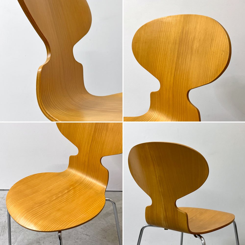 フリッツハンセン Fritz Hansen 3101 アリンコチェア アントチェア 4本脚 ナチュラルビーチ ラッカー仕上げ フェルトグライズ アルネ・ヤコブセン B ●