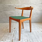 ウッドユウライクカンパニー WOOD YOU LIKE COMPANY アイチェア クッション AI CHAIR ハーフアームチェア チェリー無垢材 ファブリック グリーン 座面張替済 A ♪