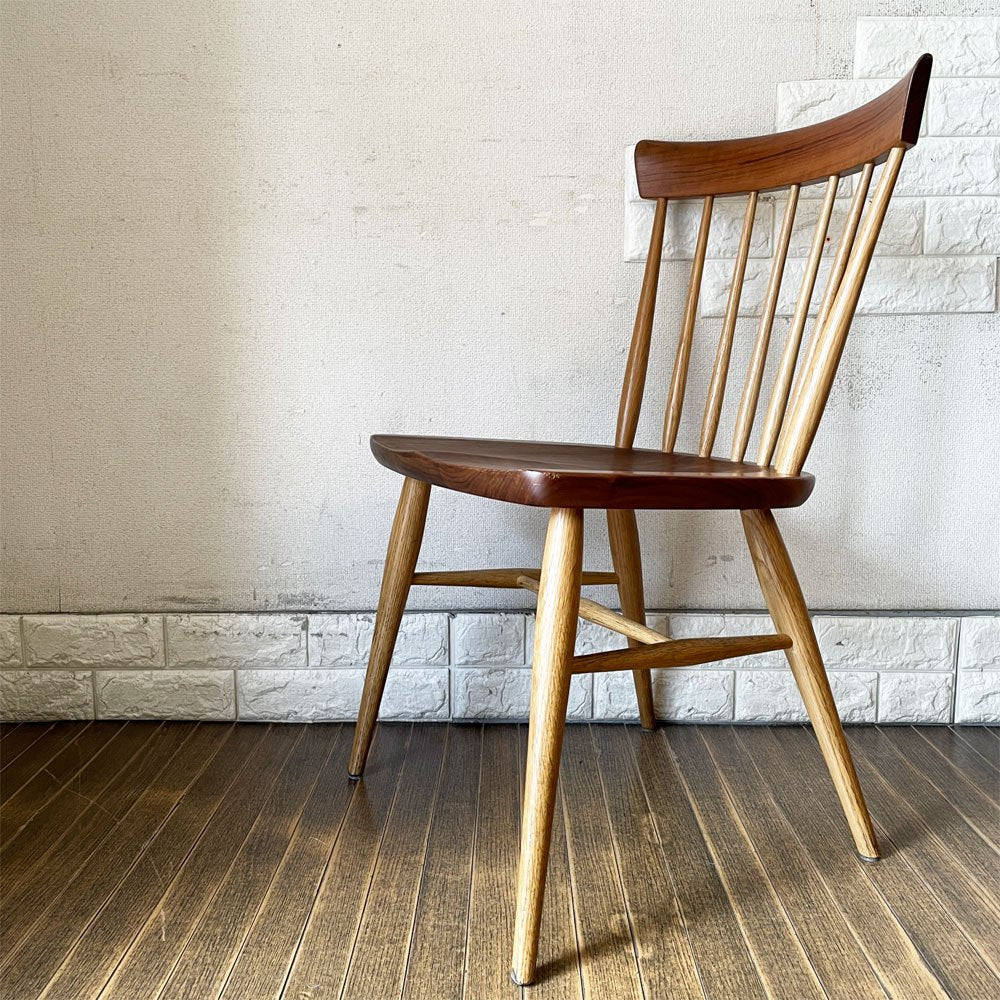 高山ウッドワークス TWW クラウィンザー KURA WINDSOR ファンバックチェア SC4K ダイニングチェア ウォールナット材×オーク材 岩倉榮利 柏木工製造 定価￥58,300- ◎
