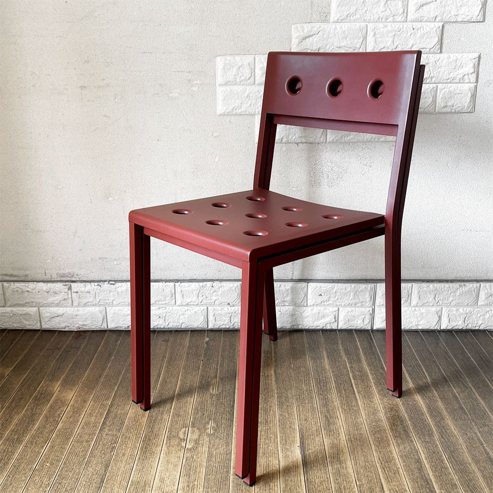 ヘイ HAY バルコニーチェア BALCONY CHAIR ダイニングチェア スタッキング スチール アイアンレッド ロナン & エルワン・ブルレック 北欧 デンマーク 定価44,000- B  ◎