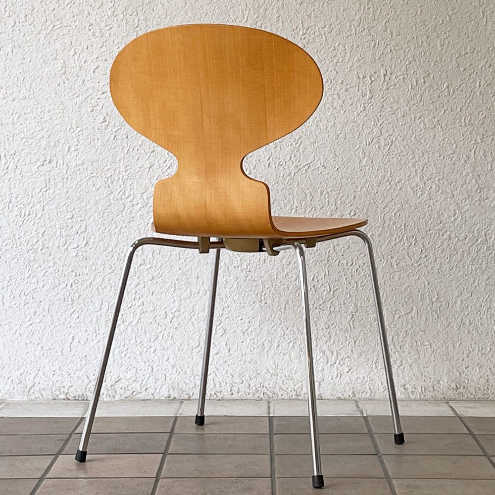 フリッツハンセン Fritz Hansen アントチェア 4本脚 ナチュラルビーチ ラッカー アルネ・ヤコブセン 北欧家具 F ◇