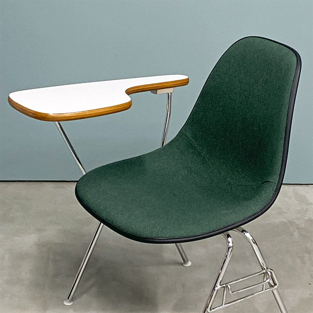 ハーマンミラー Herman Miller サイドシェルチェア セカンド 2nd ビンテージ アプホルスター スクールベース 肘掛けテーブル付 イームズ ミッドセンチュリー B ◎