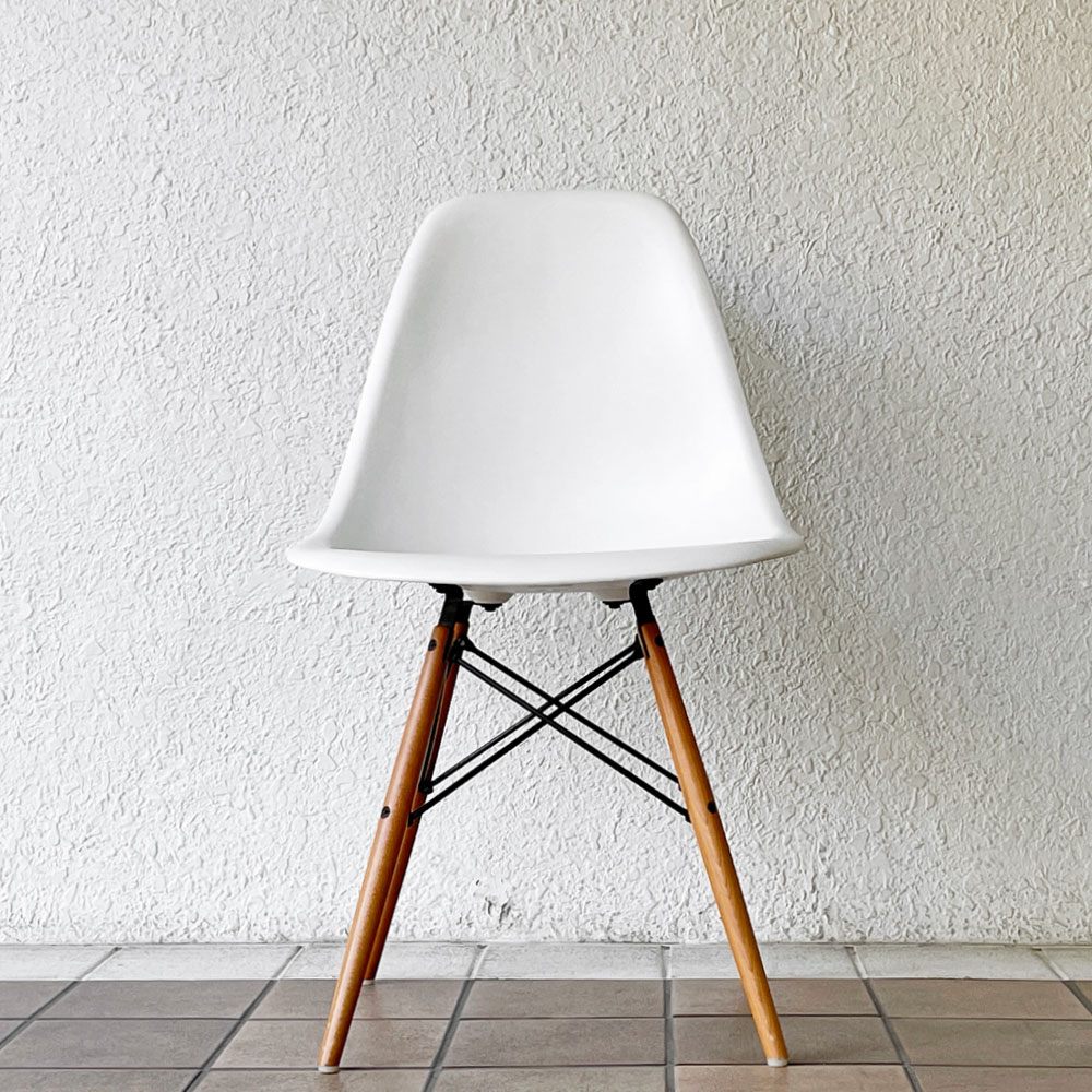 ヴィトラ vitra サイドシェルチェア ポリプロピレン製 ホワイト ドゥエルレッグ DSW C&R イームズ ミッドセンチュリー ◇