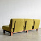 トラックファニチャー TRUCK FURNITURE ラウンジソファ 3シーター LOUNGE SOFA 3-SEATER 3人掛け ウォールナット無垢材 F-41 モスグリーン ブークレ 廃番色 参考定価￥328,900 現状品 〓