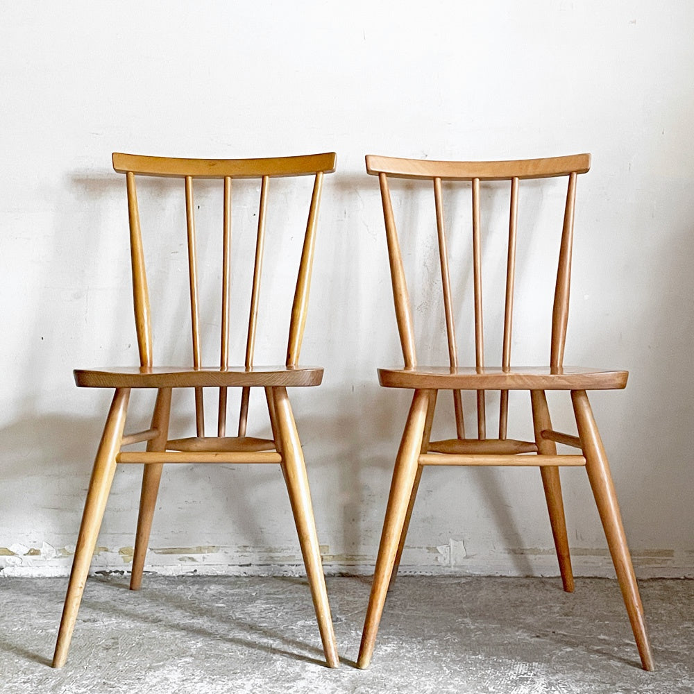 アーコール Ercol スティックバックチェア スピンドルチェア エルム材 UKビンテージ Vintage 英国家具 A ■
