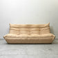 リーンロゼ ligne roset トーゴ TOGO 3シーターソファ Lランク Ultrasuede HP Shell Beige ミッシェル・デュカロワ Michel Ducaroy フランス家具 ●