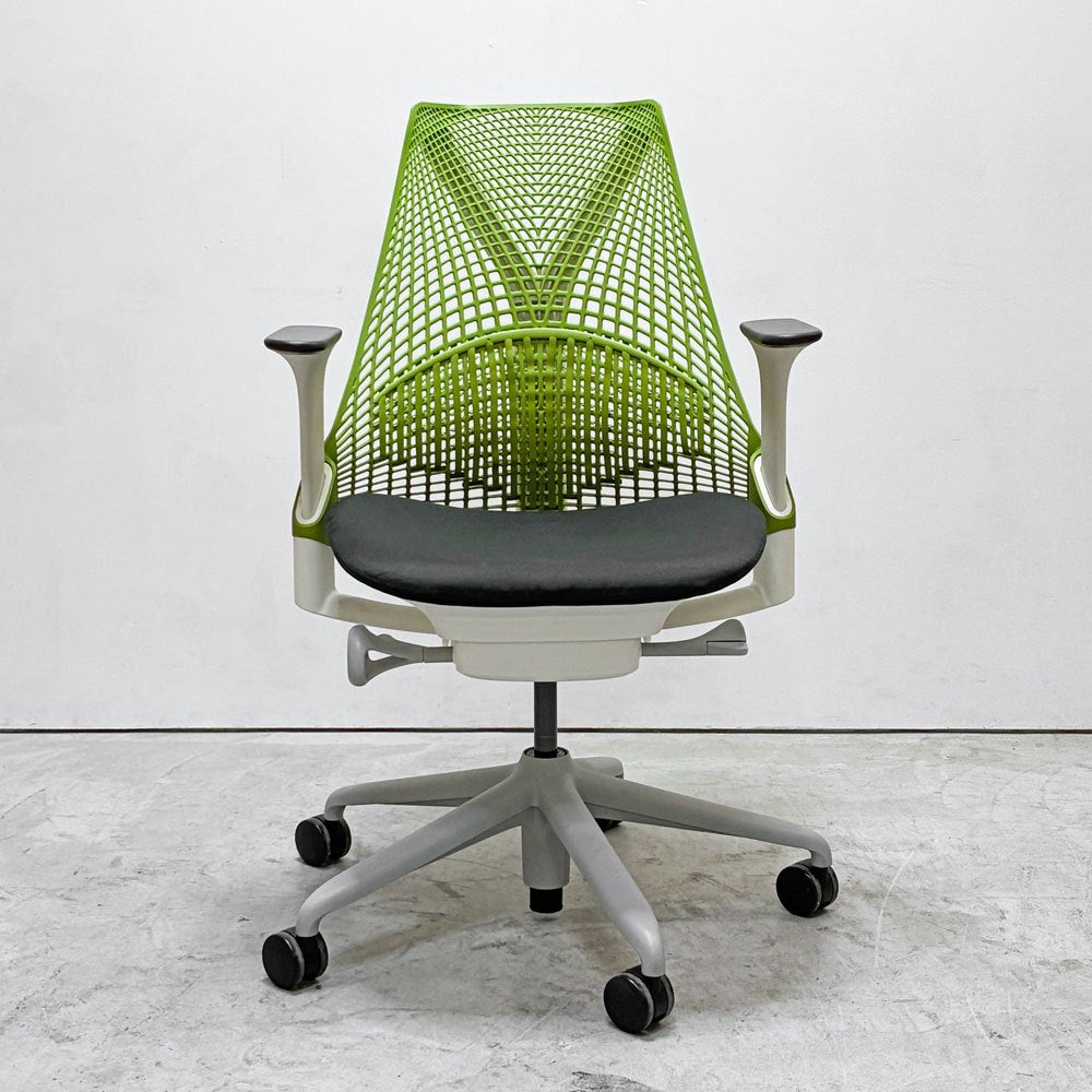 ハーマンミラー Herman Miller セイルチェア SAYL CHAIR デスクチェア オフィスチェア ランバーサポートカバー付き アップルグリーン 旧モデル イヴ・ベアール ●