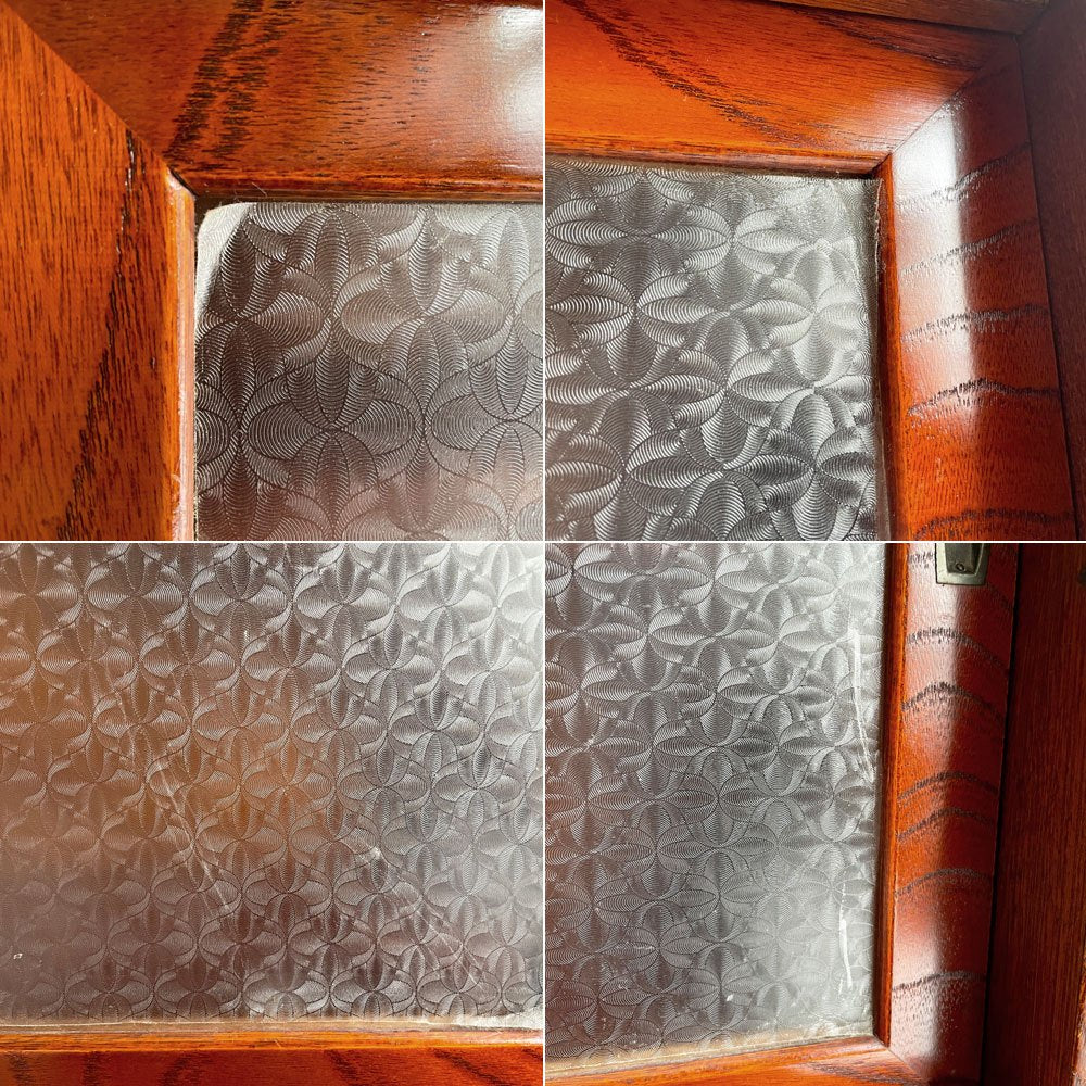 ジャパンビンテージ Japan Vintage 茶箪笥 食器棚 ガラス戸 抽斗 欅材 レトロ 古家具 和家具 ♪