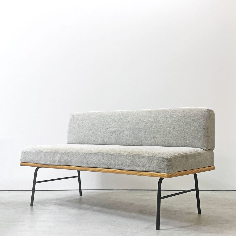 ウニコ unico ファニート ベンチ FUNEAT bench 鉄脚 オーク材 × スチールレッグ カバーリング W125cm カフェスタイル ●