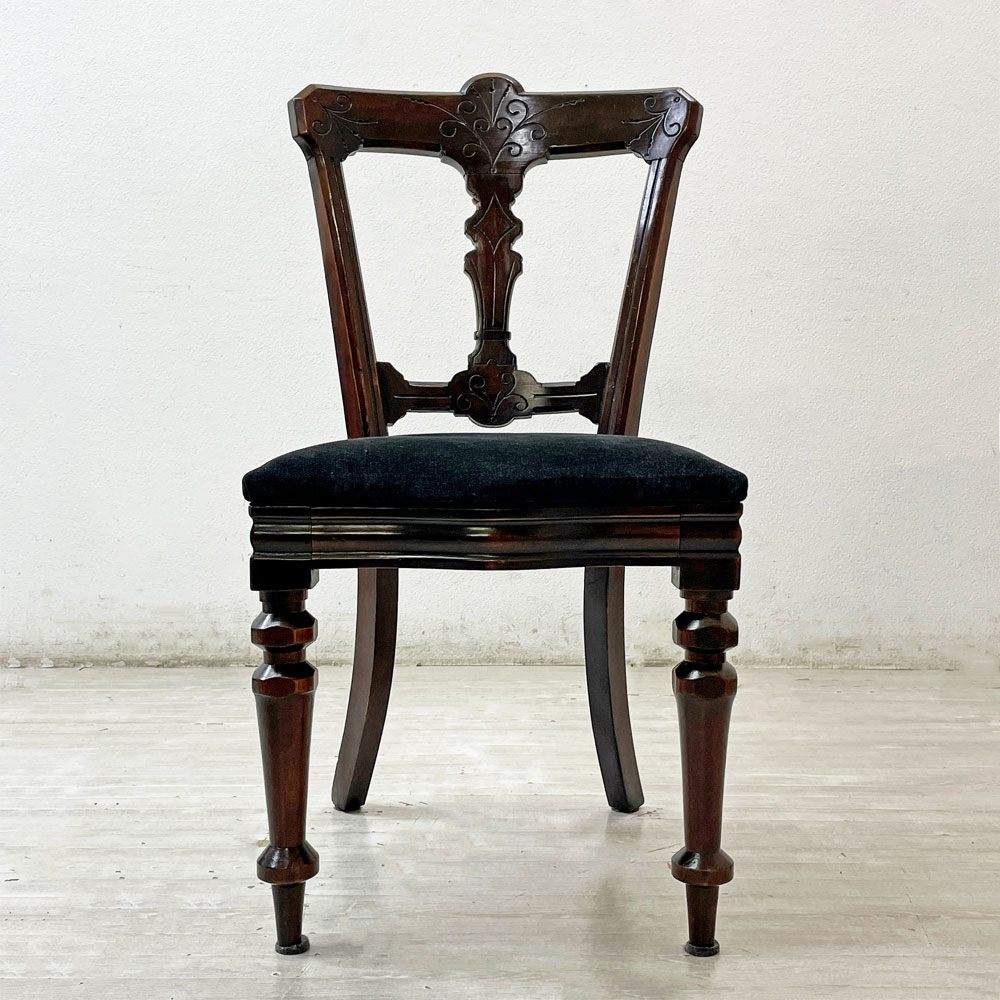 UKアンティーク ジェームズライリー JAMES REILLY作 マホガニー材 ダイニングチェア カイトマーク有 推定1800年代後半製造品 英国家具 ロイズアンティークス Lloyd's Antiques 購入品 B ●
