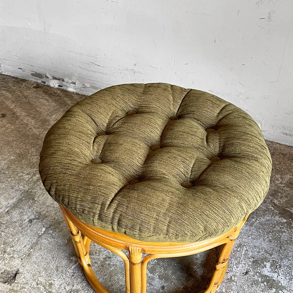 アクメファニチャー ACME Furniture ウィッカー WICKER ラタンフレーム オットマン スツール グリーン系 ファブリック  西海岸スタイル ■