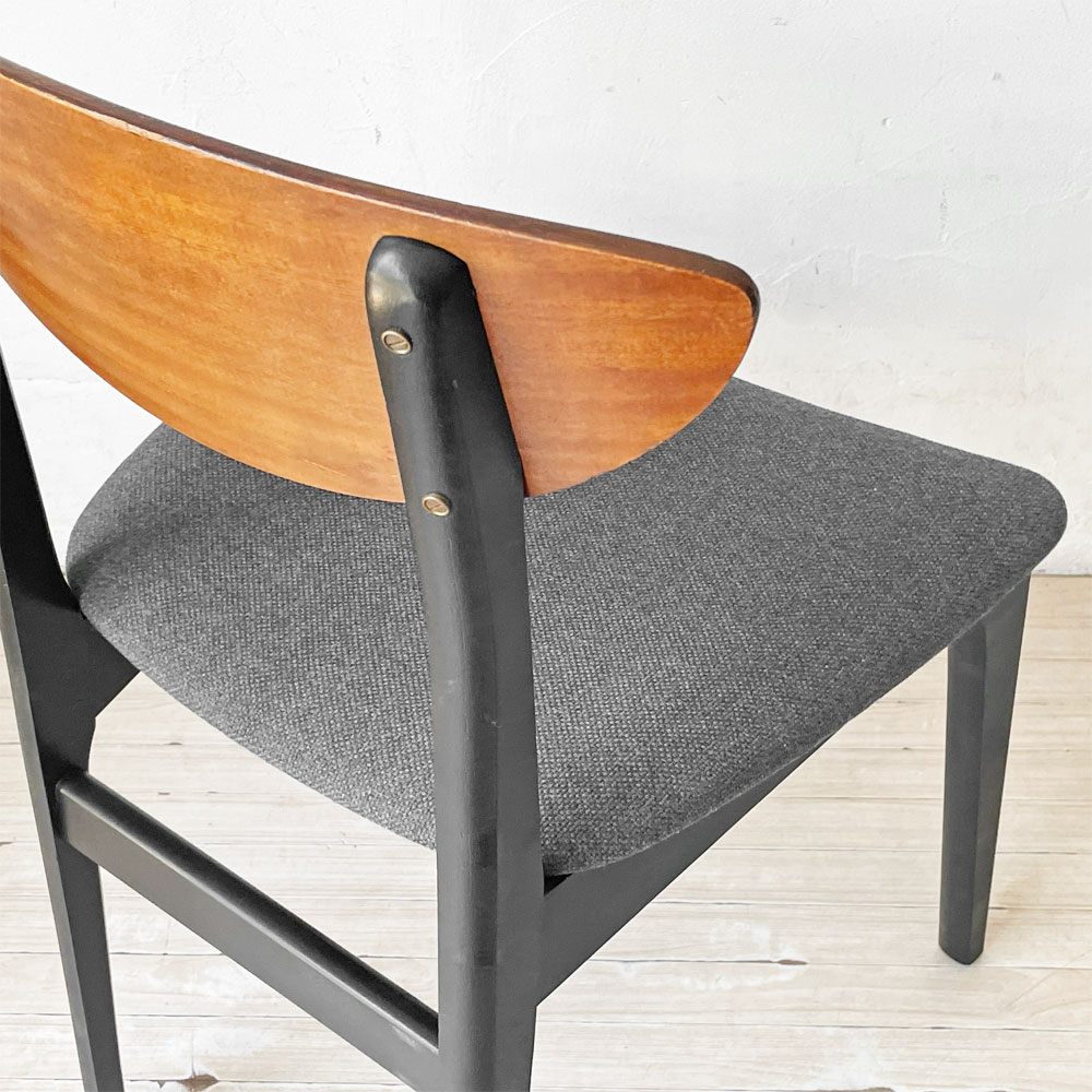 ネイサンファニチャー NATHAN Furniture チークプライウッド ブラックフレーム ダイニングチェア UKビンテージ 北欧スタイル ★