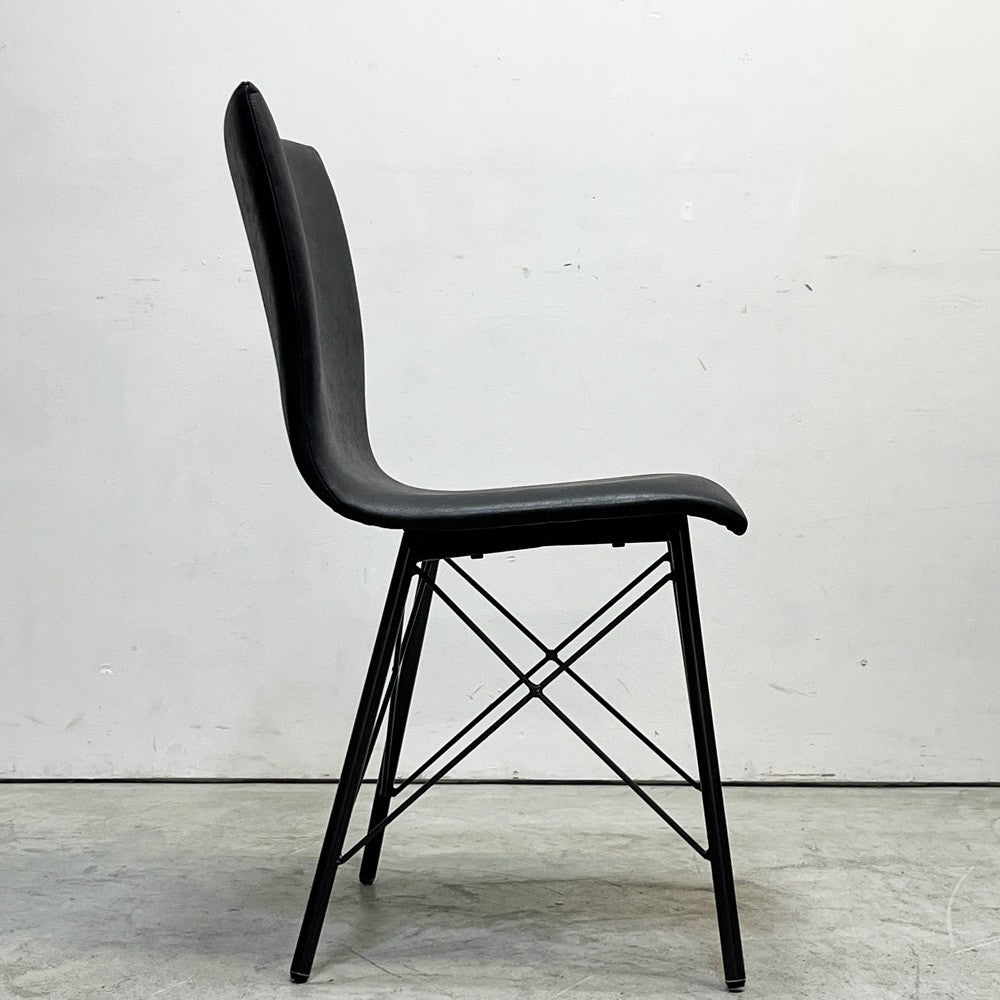 クラッシュゲート CRASH GATE ノットアンティークス Knot antiques CROSSⅢ CHAIR クロスⅢチェア ダイニングチェア RL-27 PVCレザー ブラック 展示品 ●