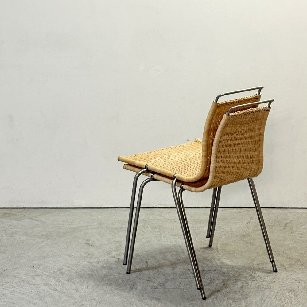 カールハンセン＆サン Carl Hansen & Son PK1 ダイニングチェア スタッキングチェア ラタン 籐 スチール ポール・ケアホルム Poul Kjaerholm 北欧 デンマーク モダン 廃番希少 B ●
