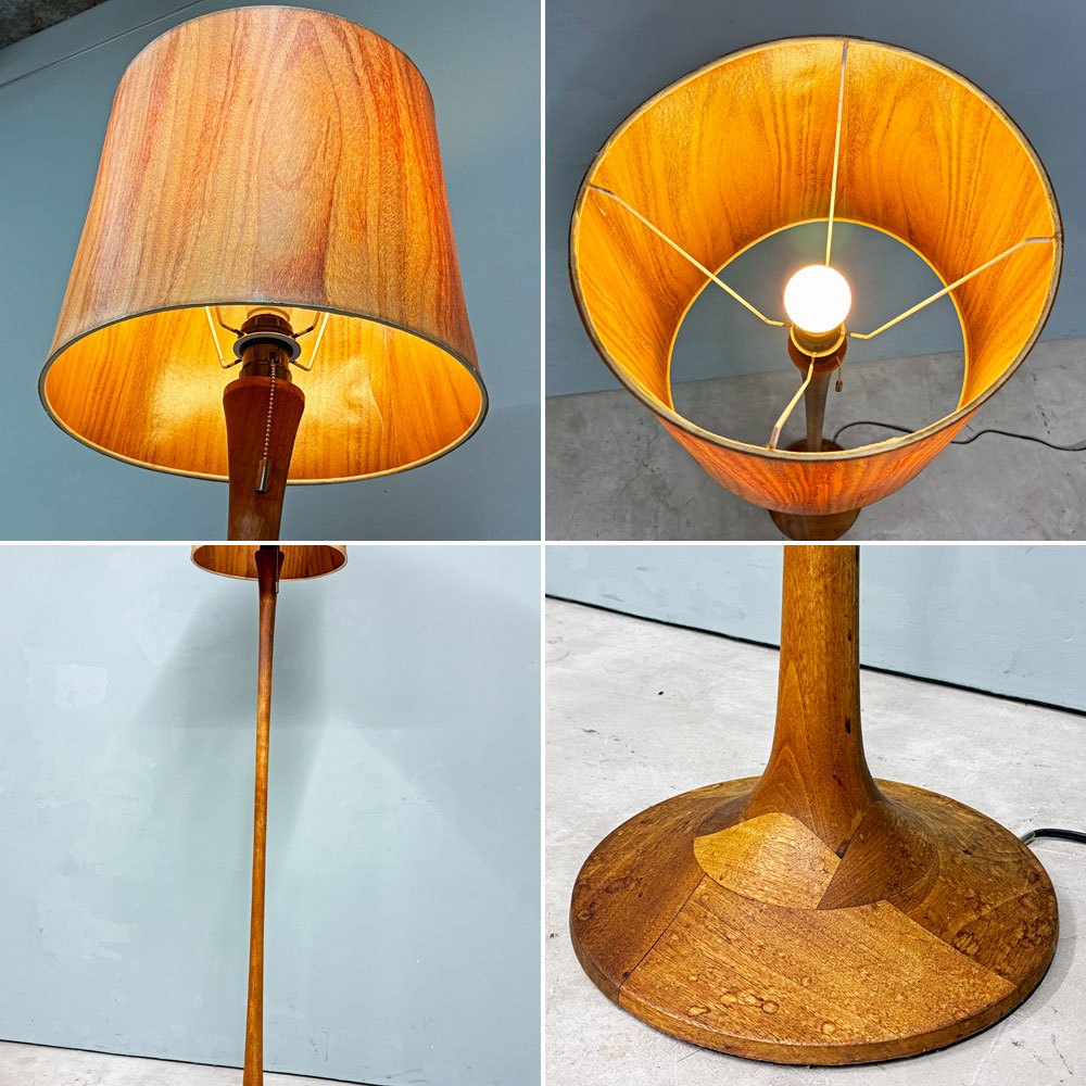 トラックファニチャー TRUCK FURNITURE フロアランプ FLOOR LAMP F-WN1 ウォールナット材ベース × チーク材シェード 定価￥123,200- ◎
