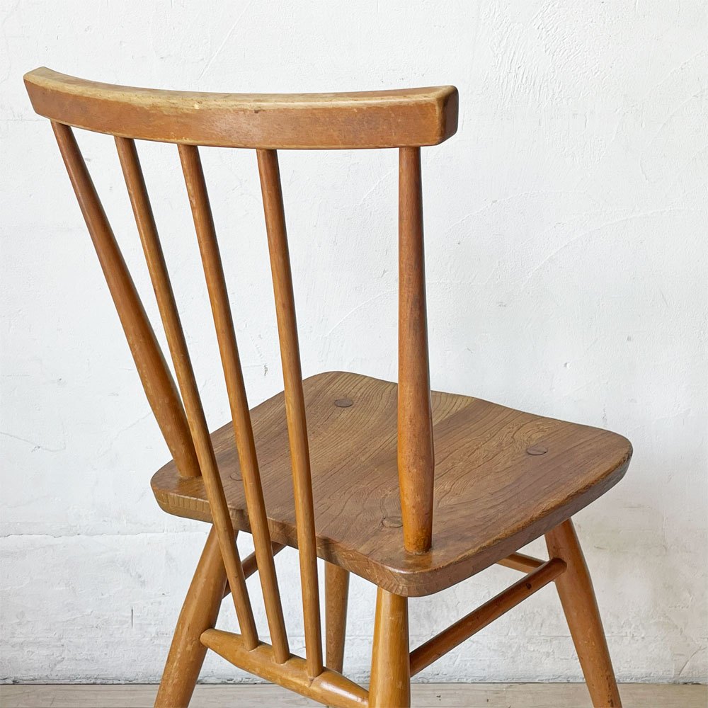 アーコール Ercol スティックバックチェア スピンドルチェア エルム材 UKビンテージ Vintage 英国家具 ★