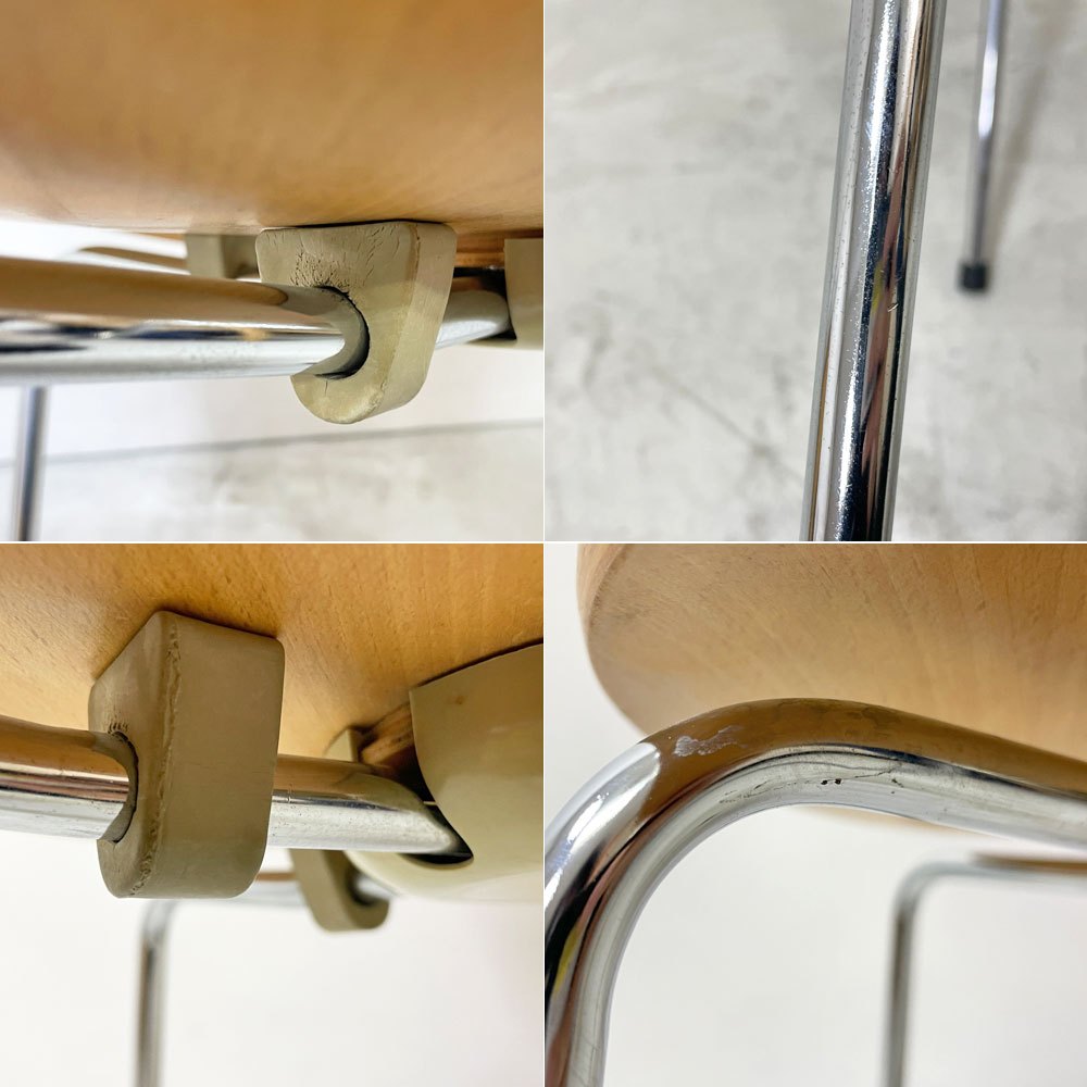 フリッツハンセン Fritz Hansen アントチェア 4本脚 ナチュラルビーチ ラッカー アルネ・ヤコブセン 北欧家具 L ●