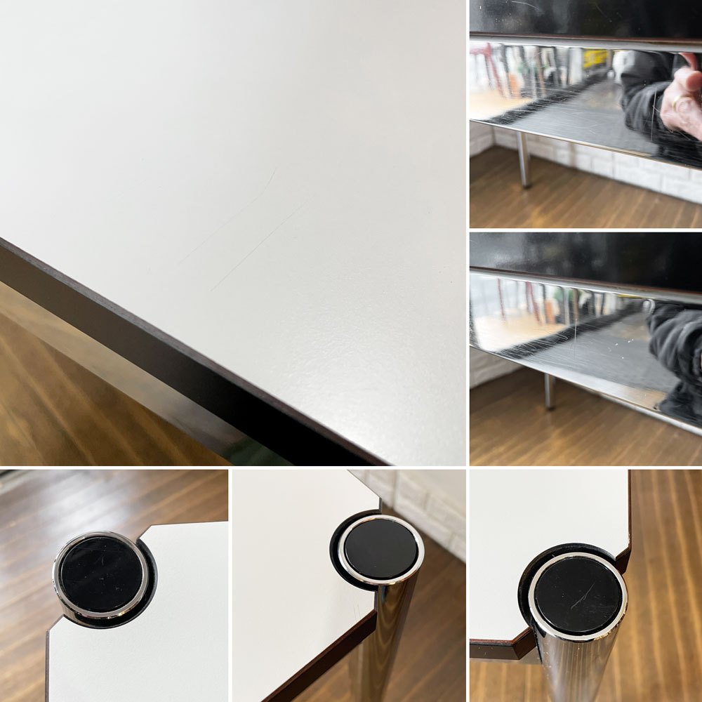 USMモジュラーファニチャー USM Haller USMハラーテーブル ワーキングデスク ダイニングテーブル パールグレーラミネート(ホワイト) フリッツ・ハラー スイス ◎