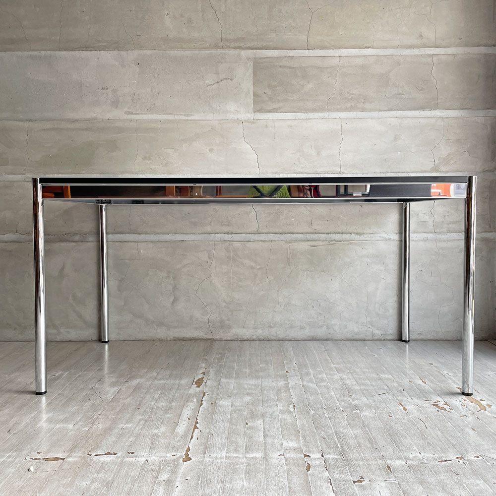 USMハラー USM Haller モジュラーファニチャー ハラーテーブル ワーキングデスク W150cm アジャスター パールグレーラミネート(ホワイト) 高さ調整機能付き スイス ♪