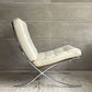 バルセロナチェア Barcelona Chair 1シーター レザー ホワイト リプロダクト品 1シーターソファ ミース・ファン・デル・ローエ モダンデザイン ♪