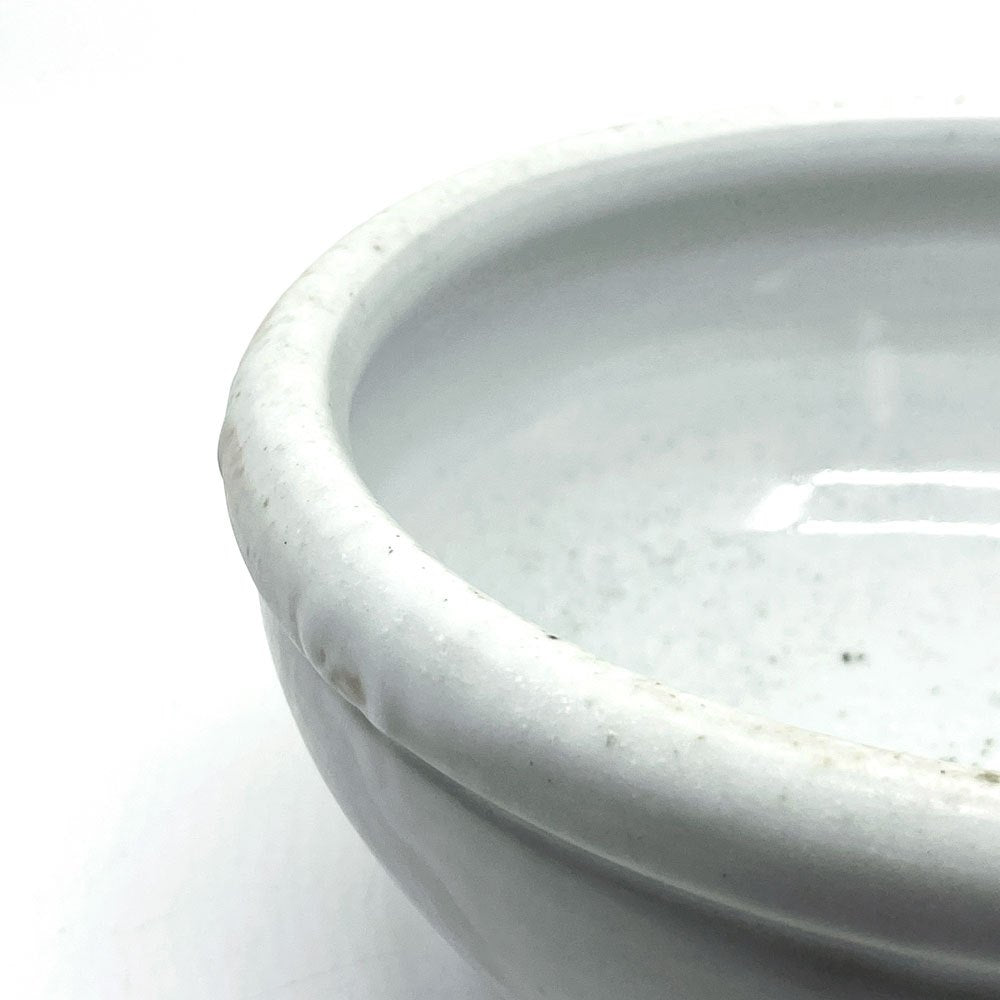 壷田和宏・亜矢 白磁 玉縁大鉢 Φ22.5x9.5cm 現代作家 ●