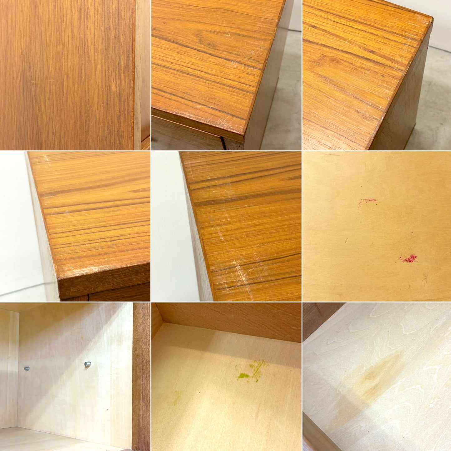 ビンテージ vintage チーク材 整理箪笥 チェスト 引き戸 抽斗 2段 北欧テイスト ●