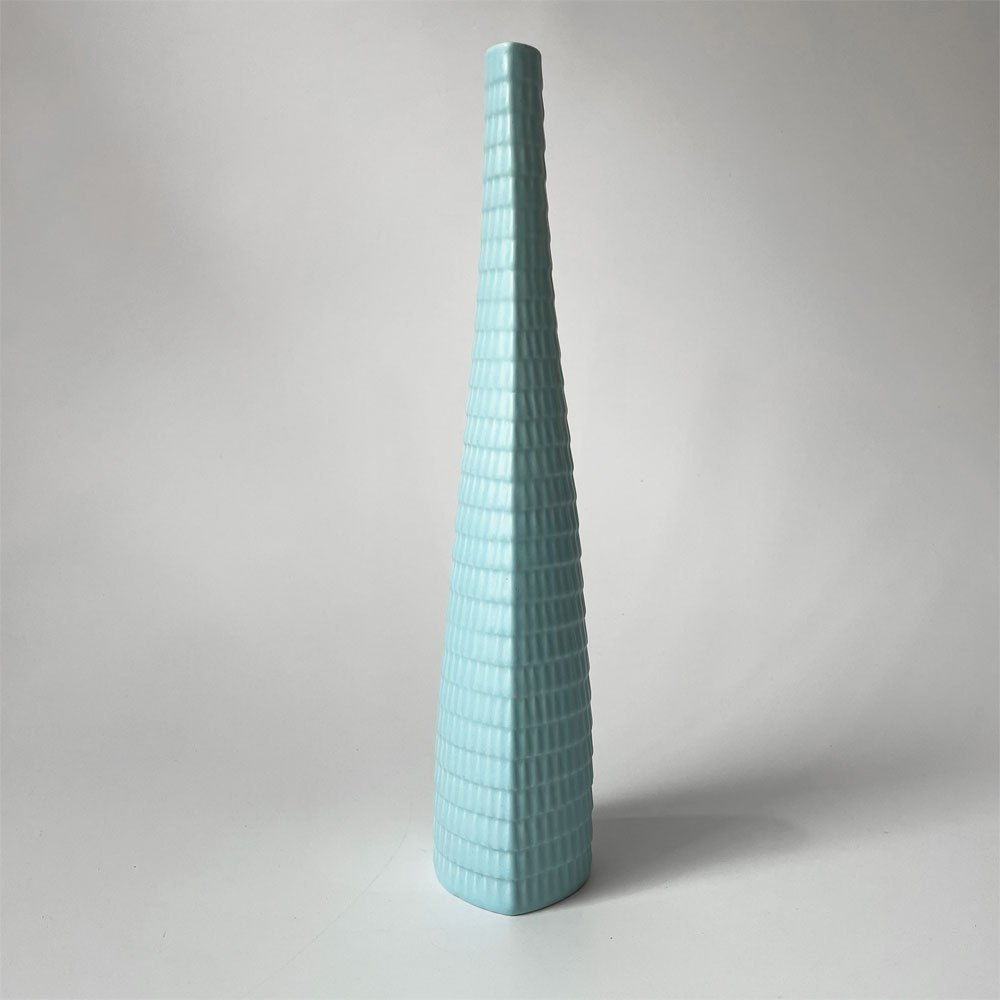 グスタフスベリ GUSTAVSBERG レプティル Reptil フラワーベース 花瓶 スティグ・リンドベリ Stig Lindberg 北欧 ビンテージ ライトブルー H31cm ★