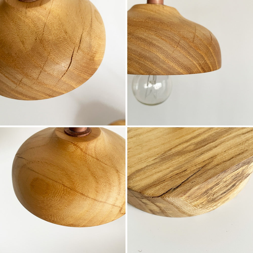 レコード record 木製 テーブルランプ スタンドライト 1灯 真鍮 H41.5cm 齋藤勝弘 木工作品 現代作家 ■