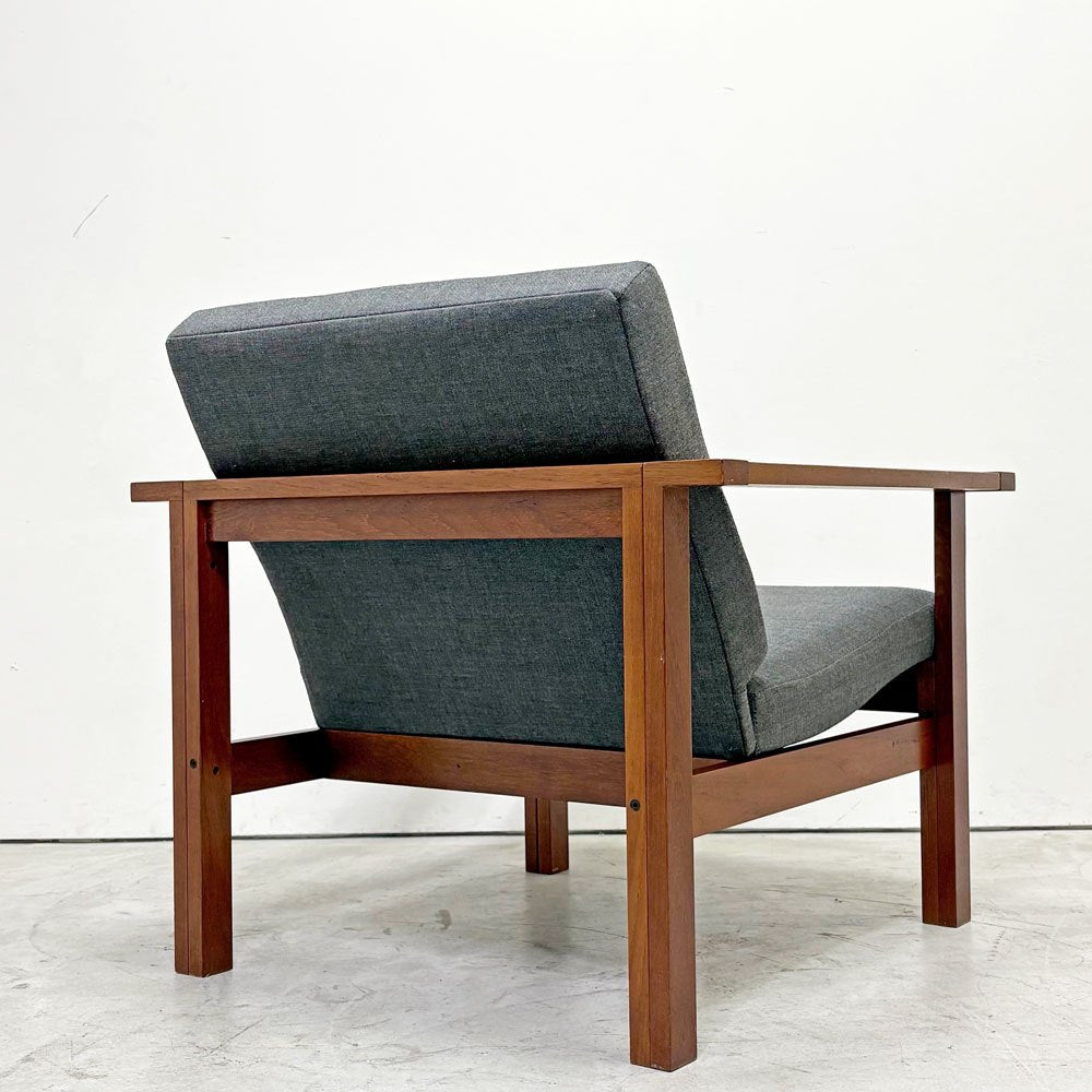 フランス＆サン France & Søn モジュラインソファ Moduline Sofa ラウンジチェア 1Pソファ チーク材 グレーファブリック デンマークビンテージ ●