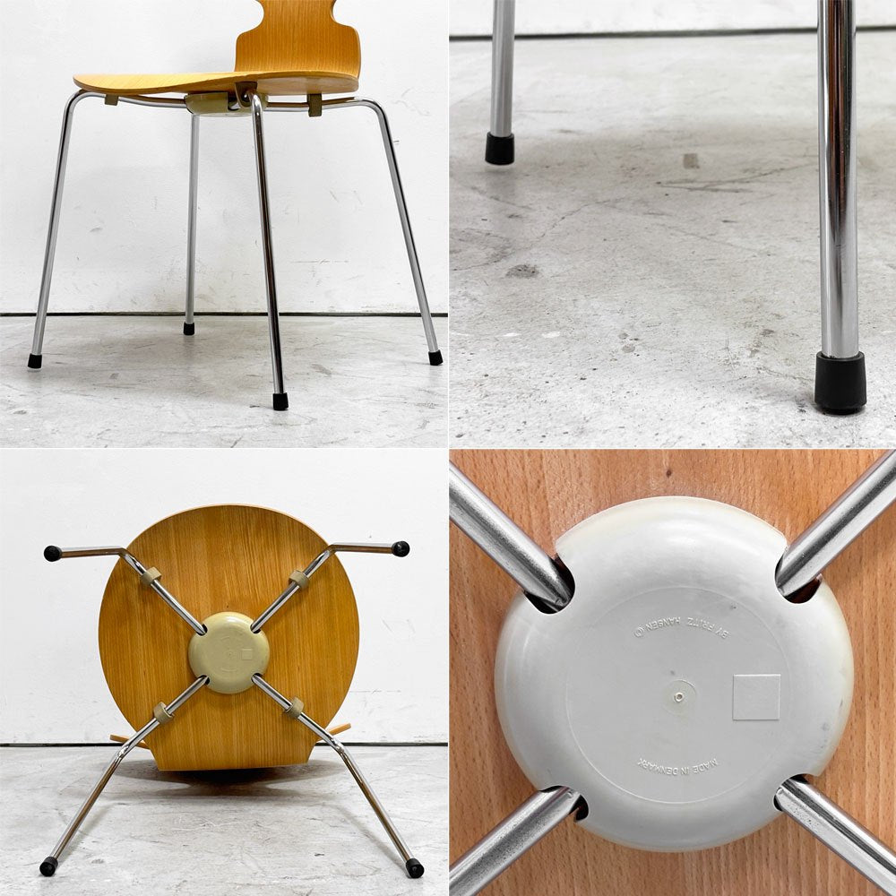 フリッツハンセン Fritz Hansen 3101 アリンコチェア アントチェア 4本脚 ナチュラルビーチ ラッカー仕上げ アルネ・ヤコブセン G ●