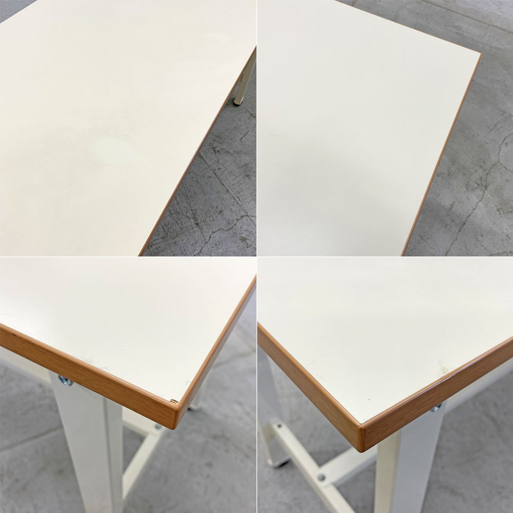 サカエ 軽量作業台 アイボリー W180cm テーブル デスク ポリエステル天板 ホワイト 耐荷重300kg アジャスター付き 参考価格約42,878円 〓