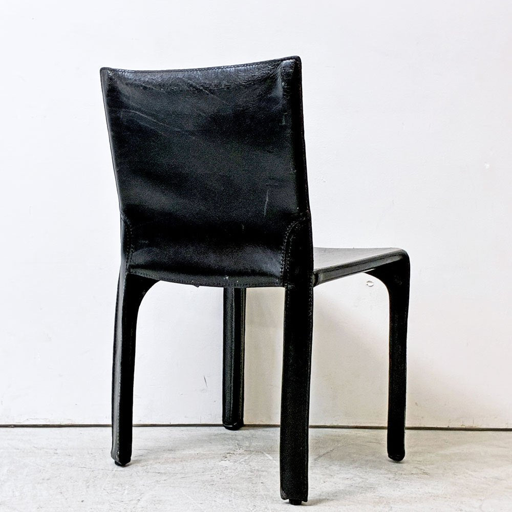 カッシーナ Cassina キャブチェア 412 CAB CHAIR アームレス 最高級本革 マリオ・ベリーニ MoMA 永久展示品 イタリアンモダン ●