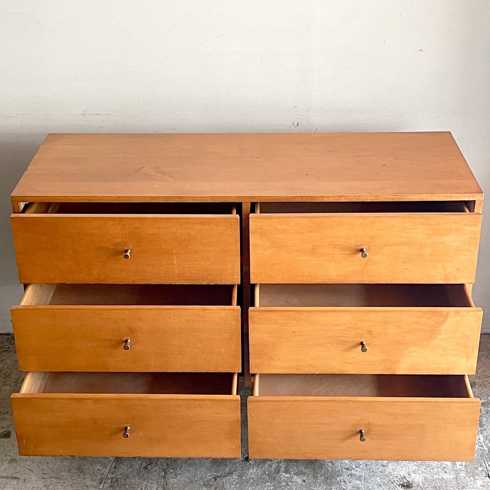 ウィンシェンドン Winchendon Furniture プランナーグループ 6ドロワー ドレッサー 6 Drawer Dresser ポールマッコブ Paul McCobb メープル材 真鍮 1950’s ミッドセンチュリー ビンテージ ■