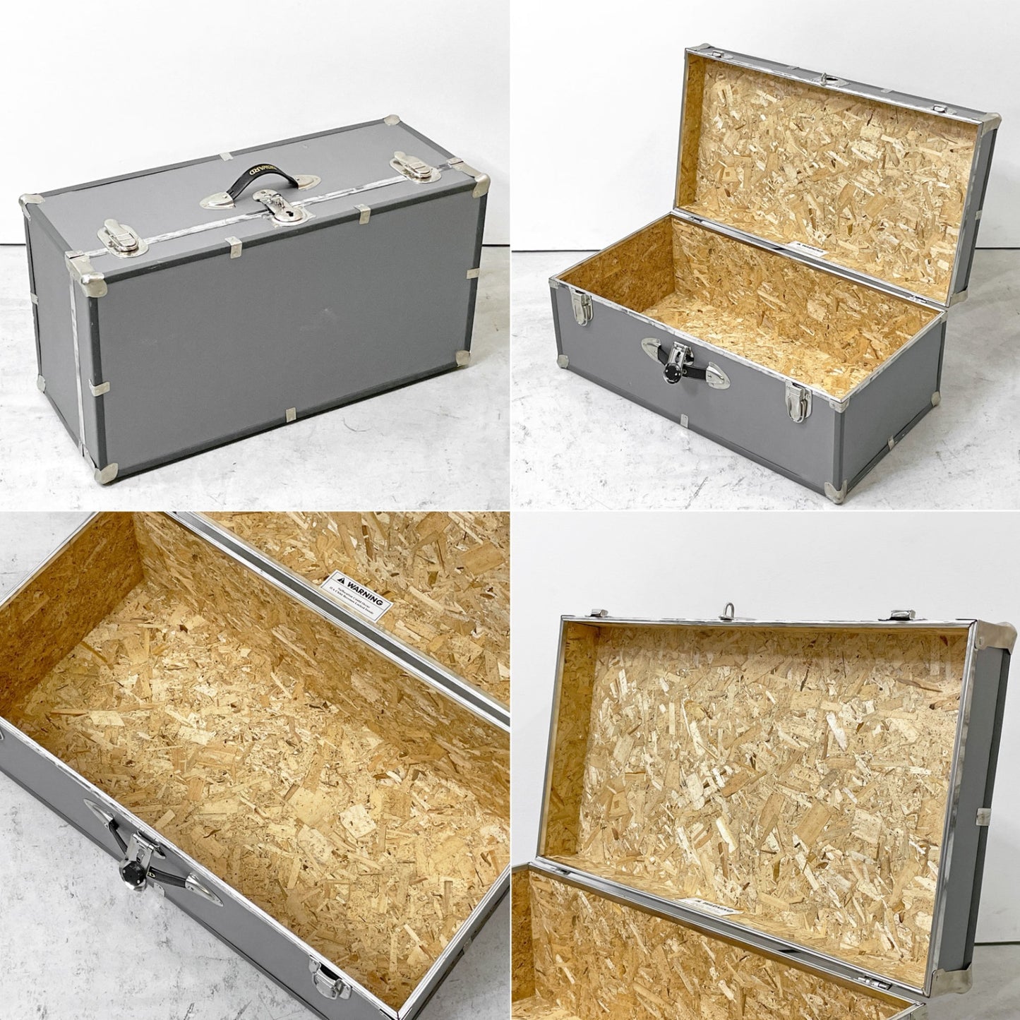 スワード トランク Seward Trunk トランクボックス ビニールレザー グレー系 鍵付き 収納 アメリカ ●