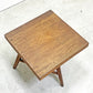 キコ QUICO オリジナル コーヒーテーブル サイドテーブル スクエア 3本脚 チーク無垢材 W54cm H52cm ●