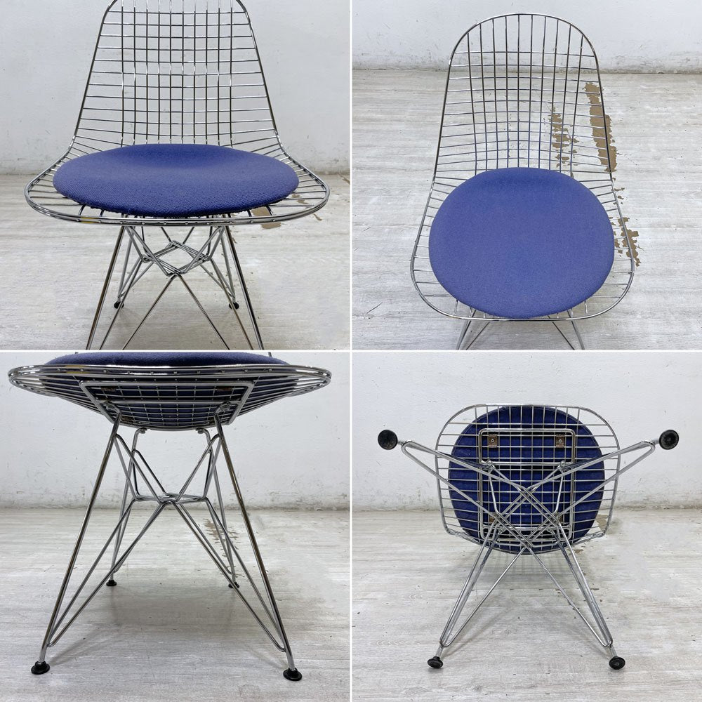 ヴィトラ vitra ワイヤーチェア Eames Wire Chair DKR5 エッフェルベース シートパッド付 C&R イームズ ミッドセンチュリー ●