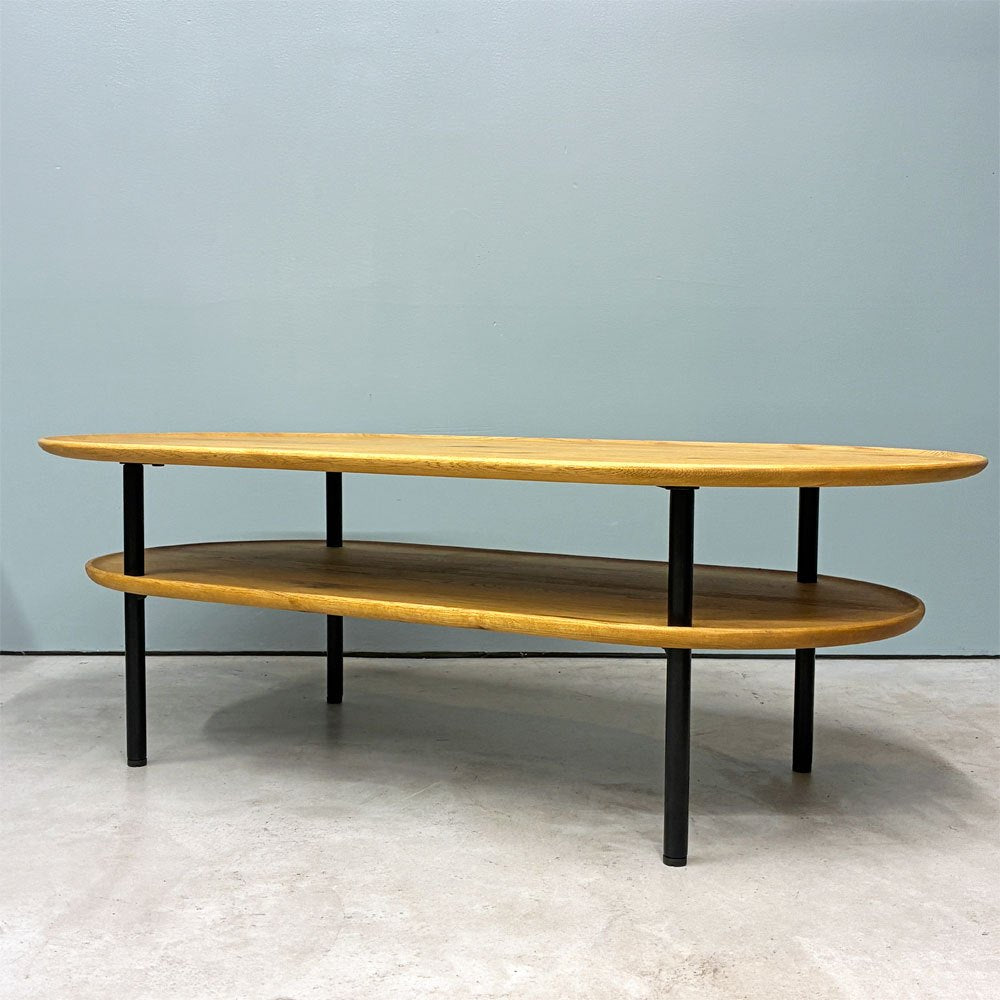 クラッシュゲート CRASH GATE イージーライフ Easy Life サーボ コーヒーテーブル オーバル SERVO COFFEE TABLE W105cm オーク材 ブラックスチール 関家具 展示品 ◎